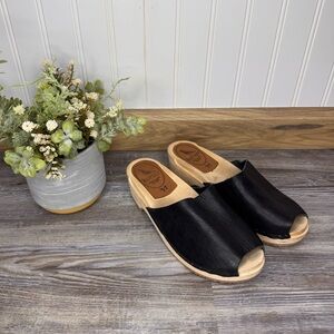 Kurier Portland Maine Womens Handmade Leather Clog Platform Sandals 37 Size 6.5